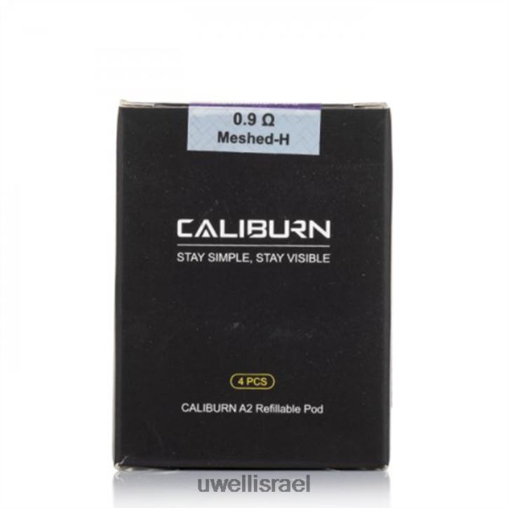 UWELL CALIBURN A2 תרמילים חלופיים | חבילה של 4 צואה un2 mesh-h 0.9ohm UWELL israel BH6NJ21