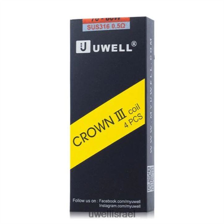 UWELL CROWN 3 סלילים (חבילה של 4) 0.25 אוהם UWELL israel BH6NJ291