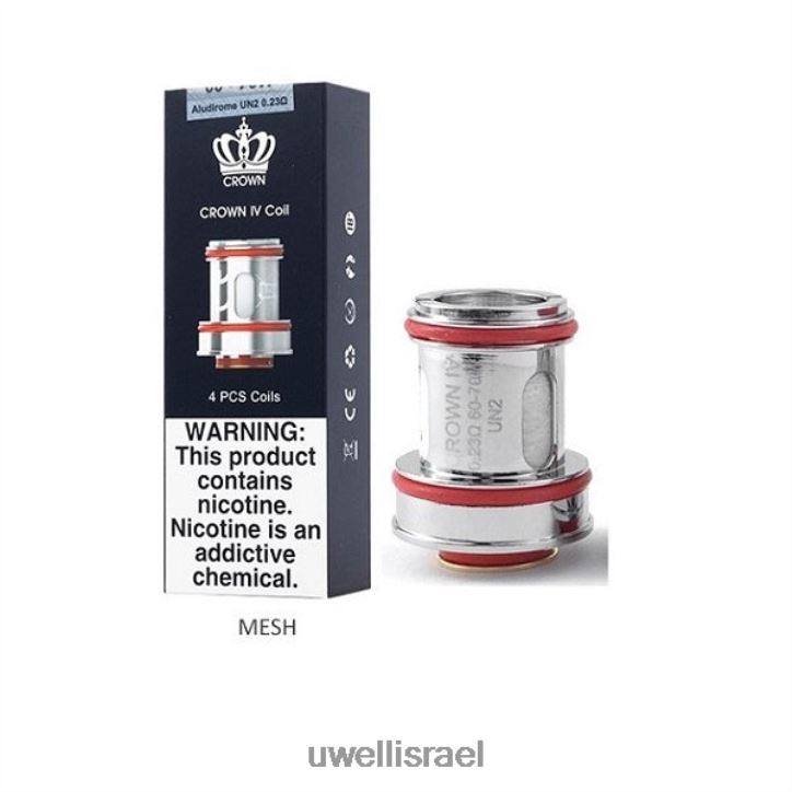 UWELL CROWN 4 סלילים חלופיים (חבילה של 4) סליל כפול 0.2 אוהם UWELL jerusalem BH6NJ2182