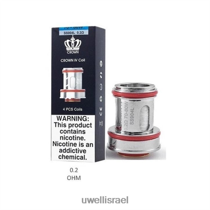 UWELL CROWN 4 סלילים חלופיים (חבילה של 4) סליל כפול 0.4 אוהם UWELL disposable vape BH6NJ2183