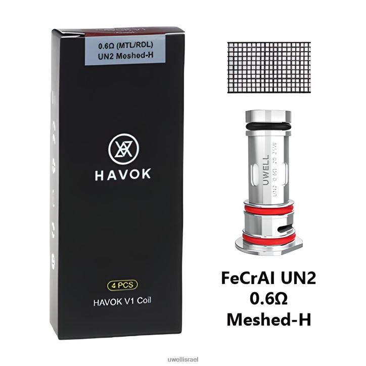 UWELL HAVOK V1 סלילים (חבילה של 4) 0.25 אוהם UWELL vape for sale BH6NJ2150