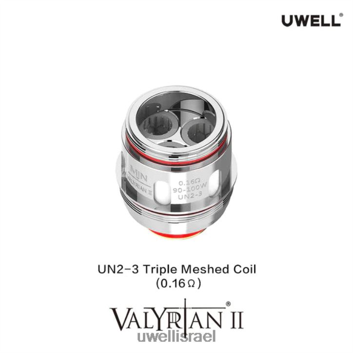 UWELL VALYRIAN 2 סלילים חלופיים (2 חבילות) un2-3 רשת משולשת 0.16 אוהם UWELL vape for sale BH6NJ230