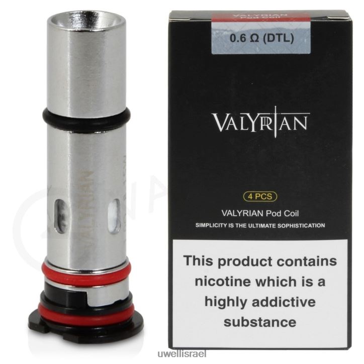 UWELL VALYRIAN סלילי החלפת תרמילים (חבילה של 4) 1.0 אוהם mtl UWELL disposable vape BH6NJ233