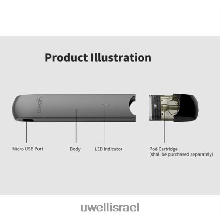 UWELL YEARN מכשיר פוד (תרמילים לא כלולים) שָׁחוֹר best UWELL flavours BH6NJ2254