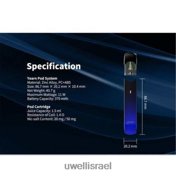 UWELL YEARN מכשיר פוד (תרמילים לא כלולים) שָׁחוֹר best UWELL flavours BH6NJ2254